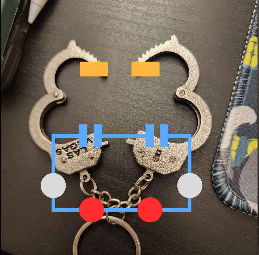 Handcuff keychains unconnected