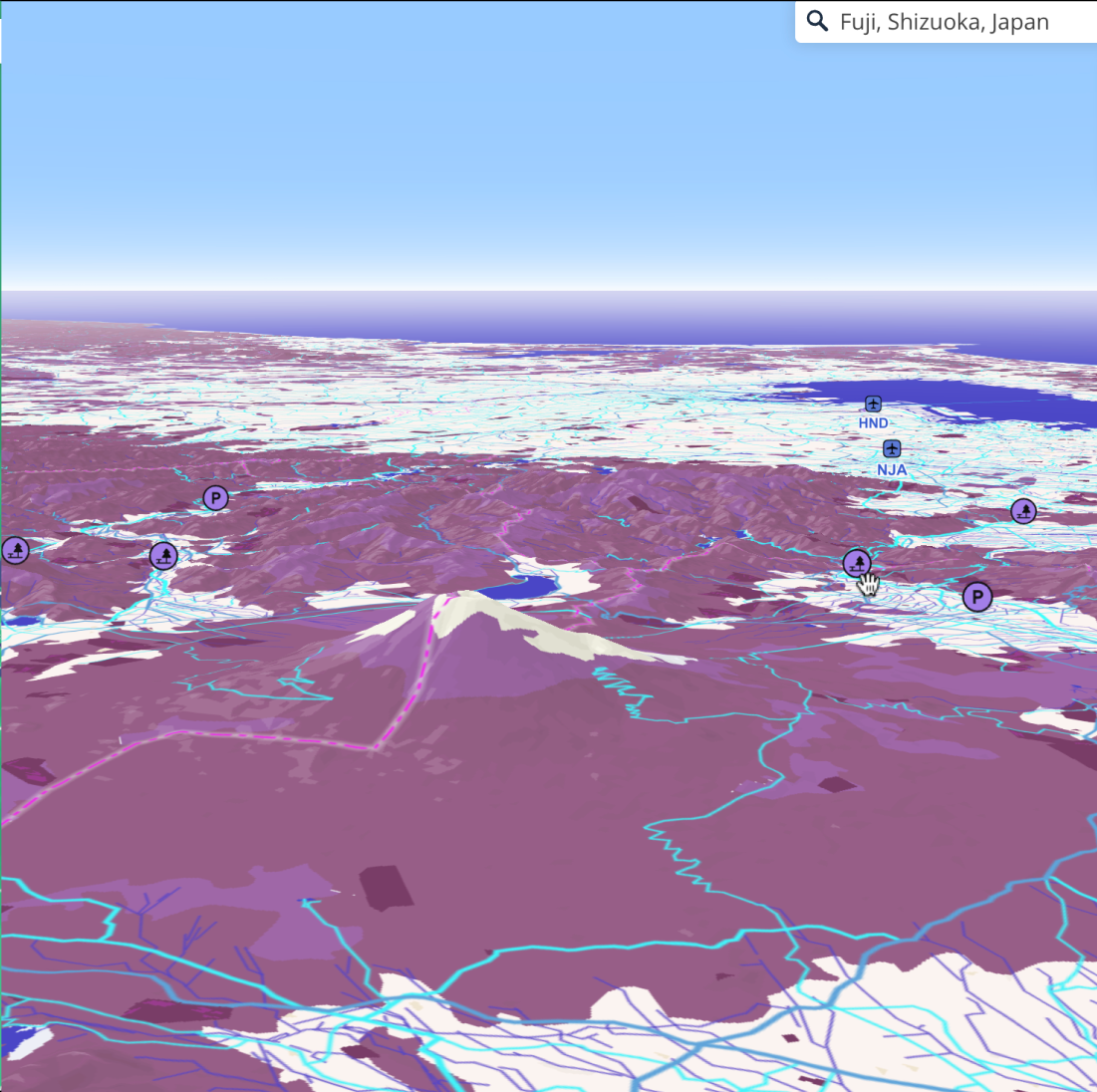Dusty pink Fuji mountain