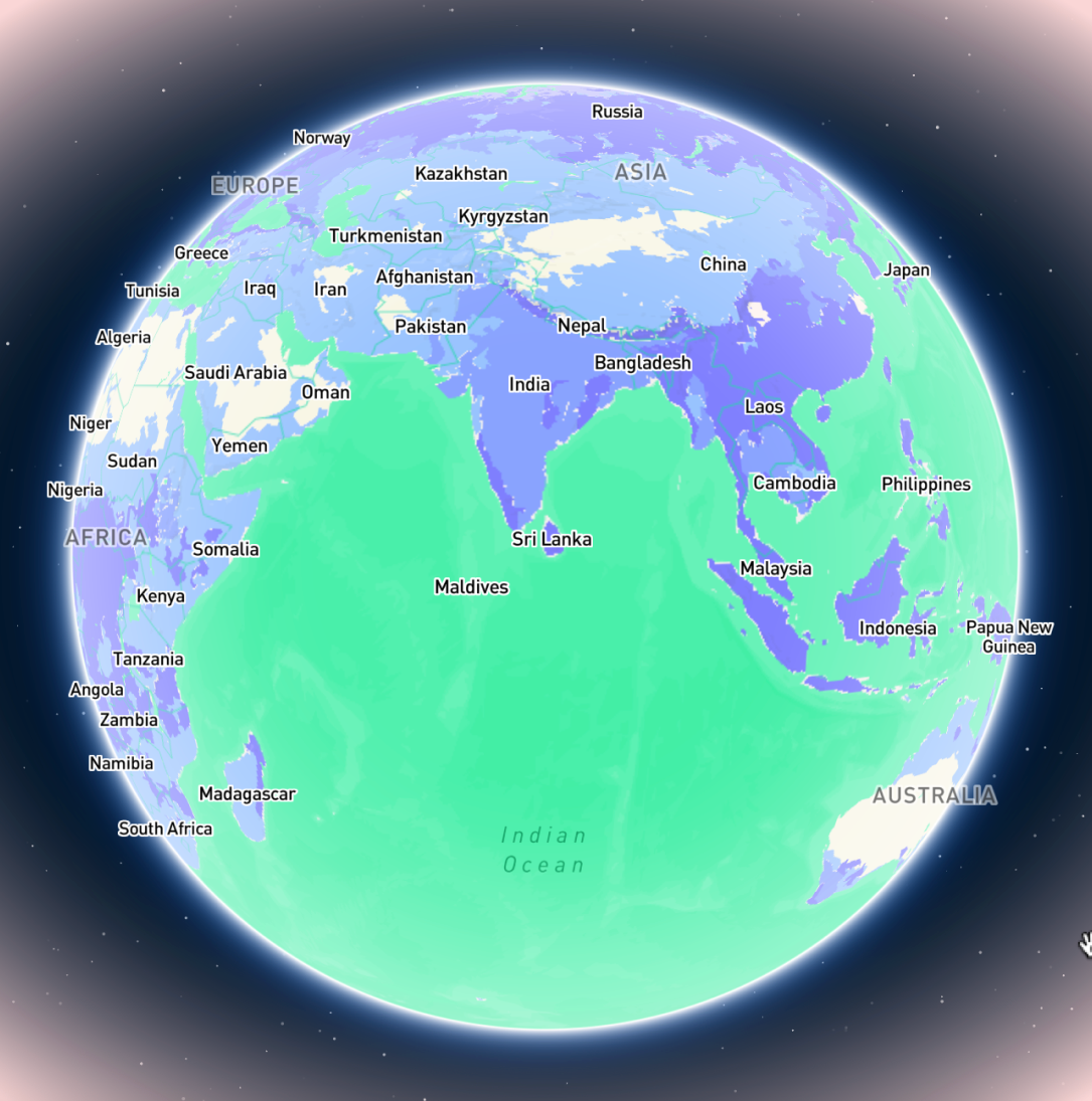 Turqouise purple earth with ambience